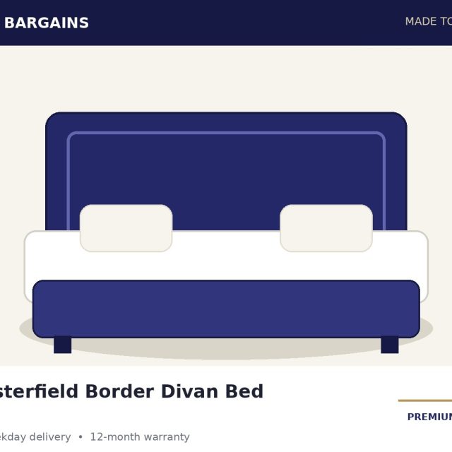 Chesterfield Border Divan Bed – Hybrid Mattress Included