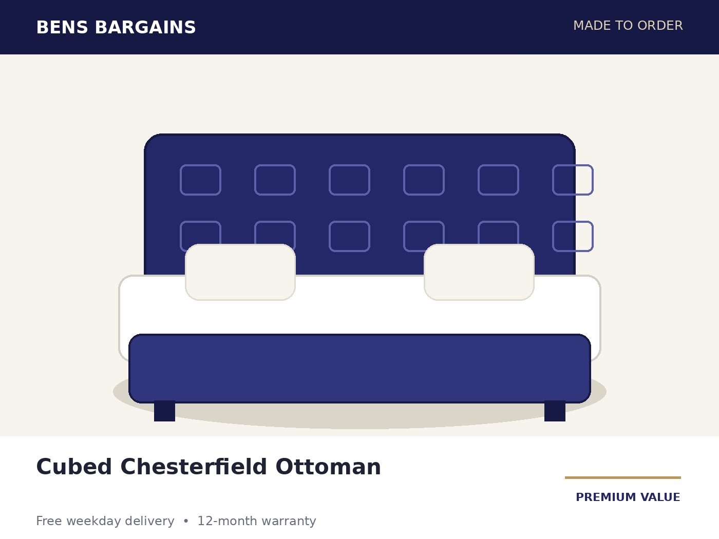 Cubed Chesterfield Ottoman