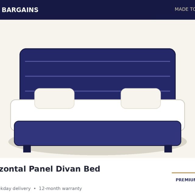 Horizontal Panel Divan Bed – Hybrid Mattress Included